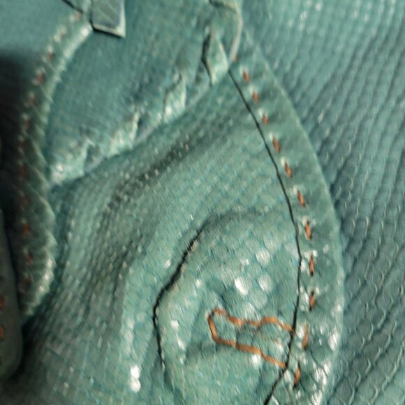 Per Se Green Snakeskin with Woven Leather Straps - Picture 2 of 5